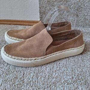 Toms Womens Tan Suede Slip On Sneaker/Loafer Size 9